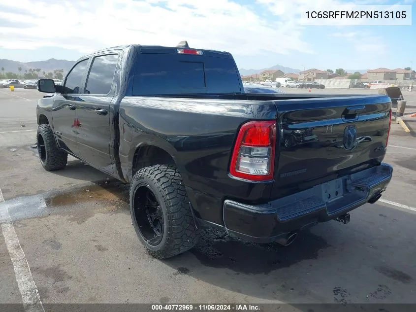 2023 Ram 1500 Big Horn 4X4 5'7 Box VIN: 1C6SRFFM2PN513105 Lot: 40772969