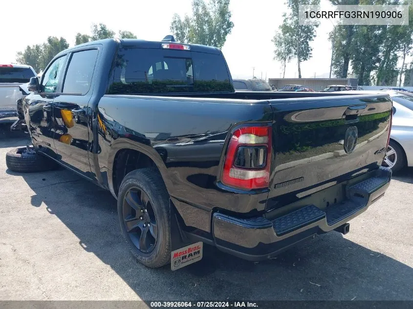 2024 Ram 1500 Big Horn 4X4 5'7 Box VIN: 1C6RRFFG3RN190906 Lot: 39926064