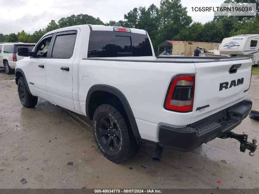 2024 Ram 1500 Rebel 4X4 5'7 Box VIN: 1C6SRFLT6RN196038 Lot: 40034775