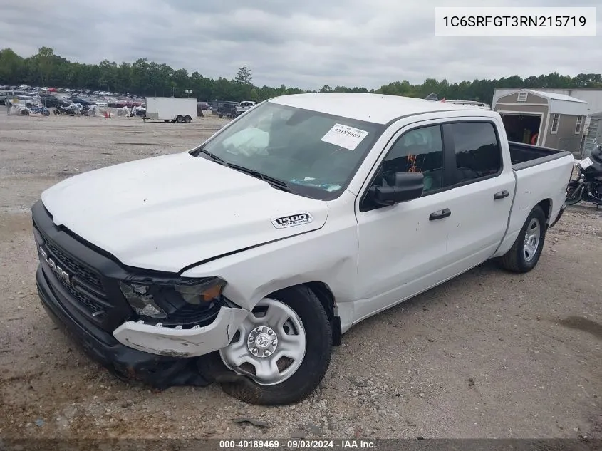 2024 Ram 1500 Tradesman 4X4 5'7 Box VIN: 1C6SRFGT3RN215719 Lot: 40189469