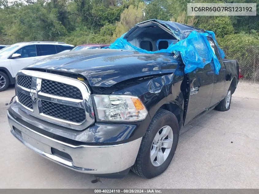 2024 Ram 1500 Classic Slt Quad Cab 4X2 6'4 Box VIN: 1C6RR6GG7RS123192 Lot: 40224110