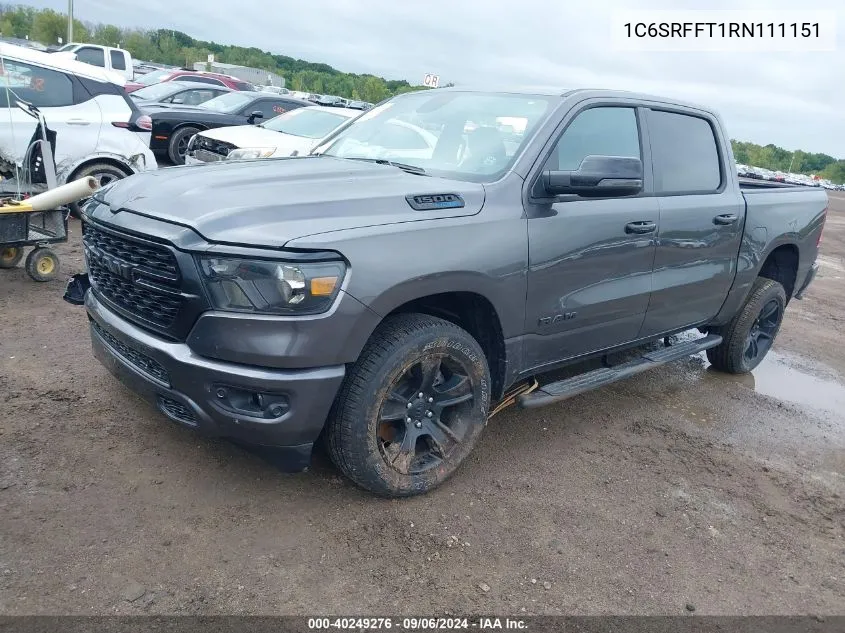 2024 Ram 1500 Big Horn 4X4 5'7 Box VIN: 1C6SRFFT1RN111151 Lot: 40249276