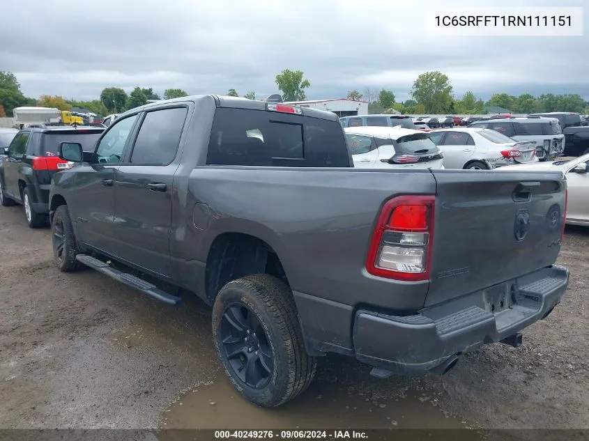 2024 Ram 1500 Big Horn 4X4 5'7 Box VIN: 1C6SRFFT1RN111151 Lot: 40249276