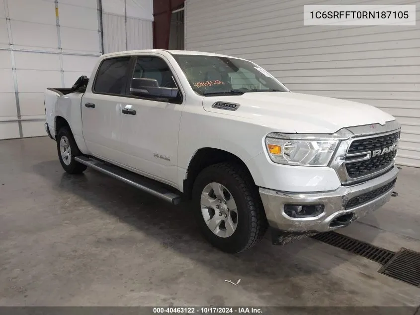 2024 Ram 1500 Big Horn 4X4 5'7 Box VIN: 1C6SRFFT0RN187105 Lot: 40463122