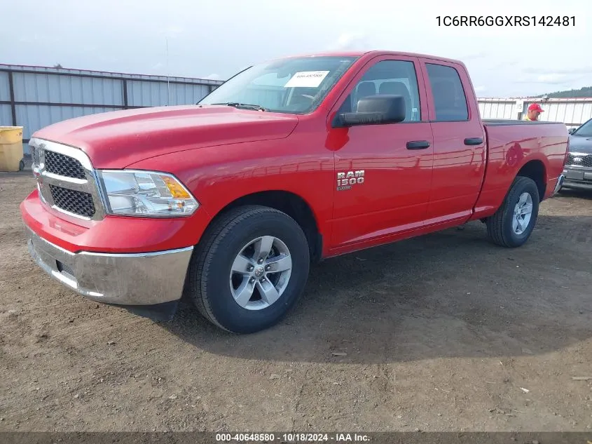 2024 Ram 1500 Classic Slt 4X2 6'4 Box VIN: 1C6RR6GGXRS142481 Lot: 40648580