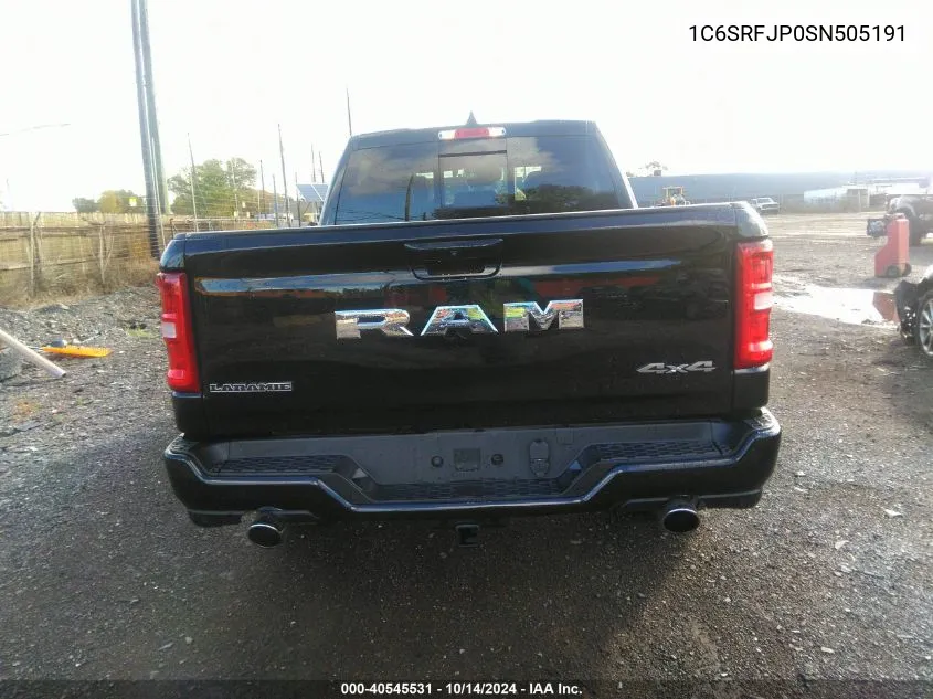 2025 Ram 1500 Laramie VIN: 1C6SRFJP0SN505191 Lot: 40545531