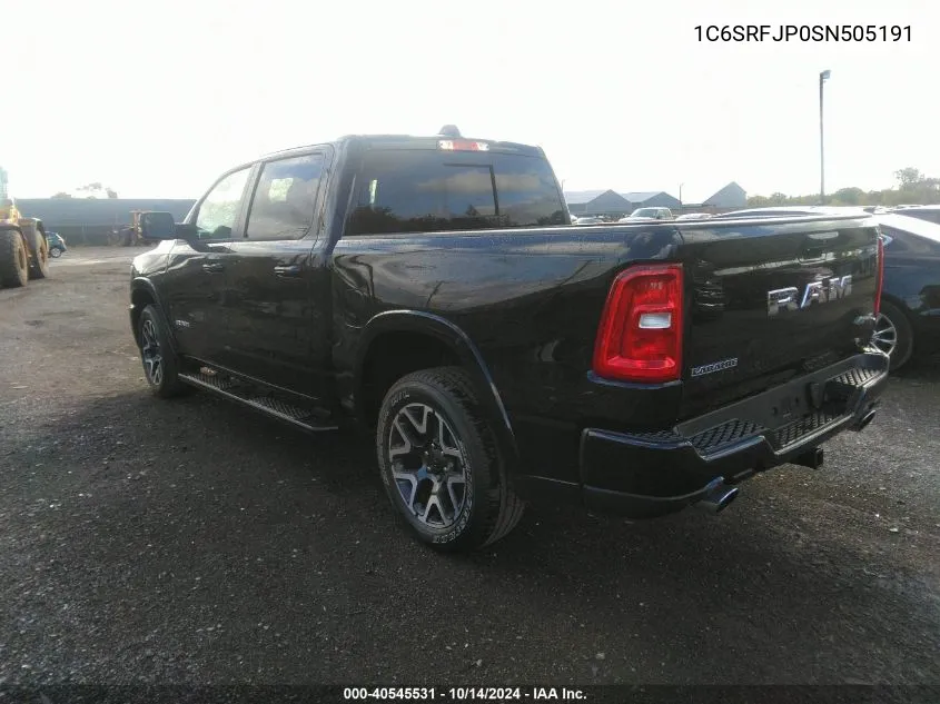 2025 Ram 1500 Laramie VIN: 1C6SRFJP0SN505191 Lot: 40545531