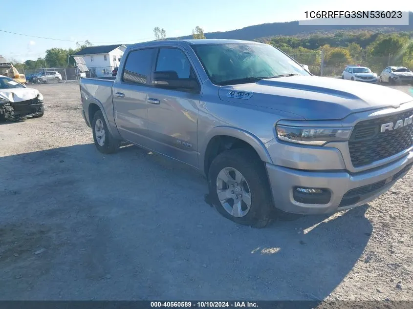 2025 Ram 1500 Big Horn 4X4 5'7 Box VIN: 1C6RRFFG3SN536023 Lot: 40560589