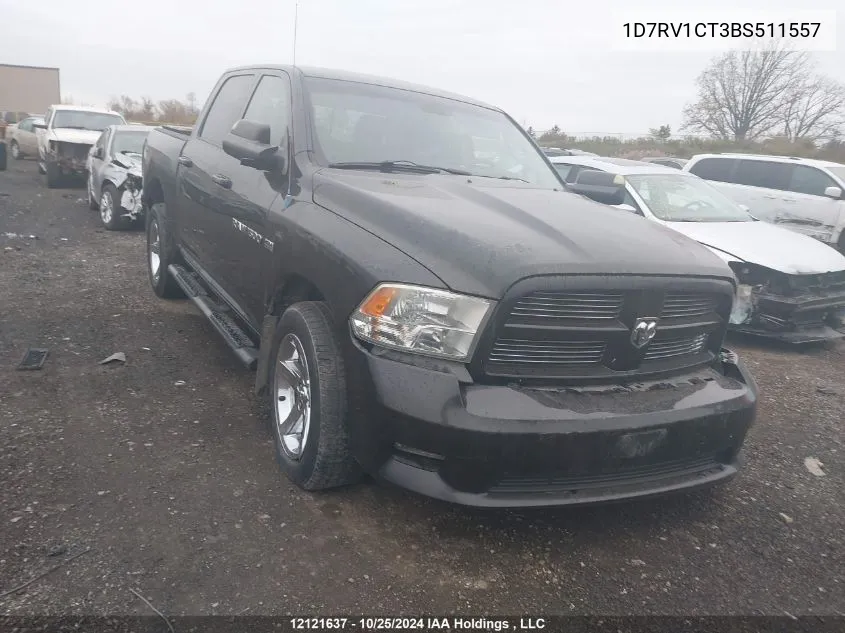 2011 Ram Ram 1500 Sport VIN: 1D7RV1CT3BS511557 Lot: 12121637