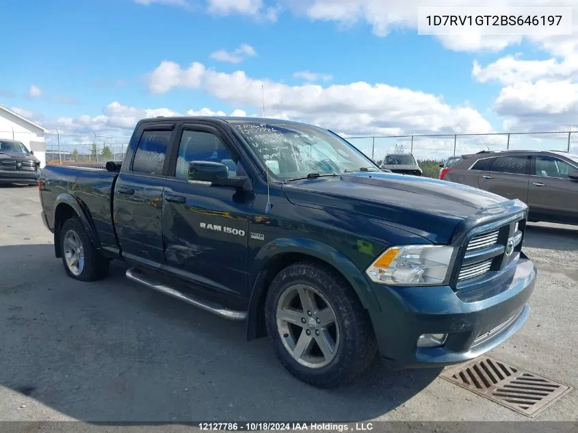 2011 Ram Ram 1500 Sport VIN: 1D7RV1GT2BS646197 Lot: 12127786