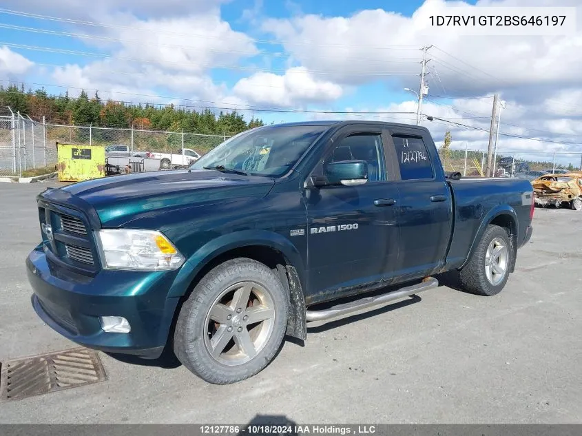 2011 Ram Ram 1500 Sport VIN: 1D7RV1GT2BS646197 Lot: 12127786