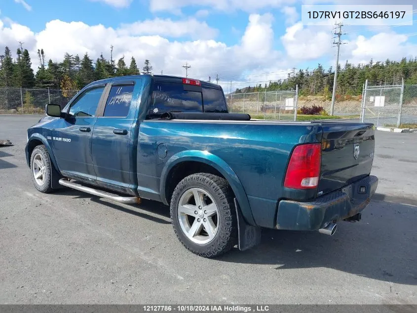 2011 Ram Ram 1500 Sport VIN: 1D7RV1GT2BS646197 Lot: 12127786