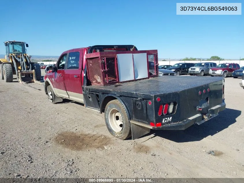 2011 Ram Ram 3500 Laramie VIN: 3D73Y4CL6BG549063 Lot: 39968895