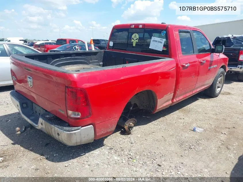 2011 Ram Ram 1500 Slt VIN: 1D7RB1GP0BS575710 Lot: 40003086