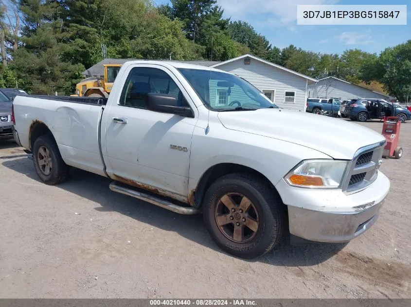 2011 Ram Ram 1500 Slt VIN: 3D7JB1EP3BG515847 Lot: 40210440