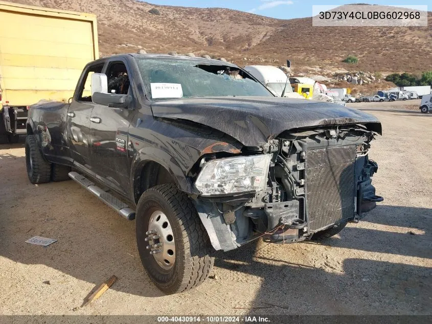 2011 Ram Ram 3500 Laramie VIN: 3D73Y4CL0BG602968 Lot: 40430914