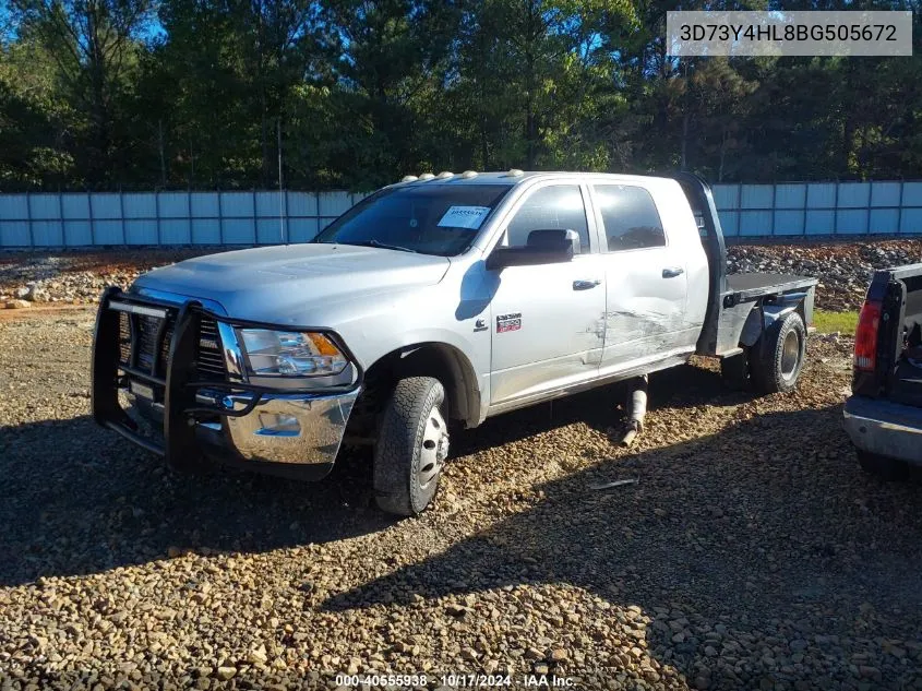 2011 Ram Ram 3500 Slt VIN: 3D73Y4HL8BG505672 Lot: 40555938