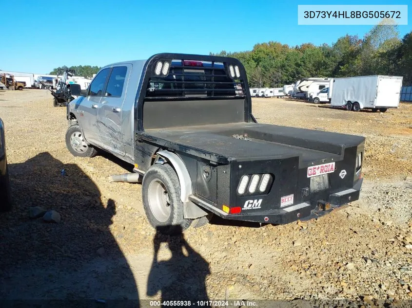 2011 Ram Ram 3500 Slt VIN: 3D73Y4HL8BG505672 Lot: 40555938