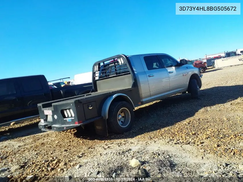 2011 Ram Ram 3500 Slt VIN: 3D73Y4HL8BG505672 Lot: 40555938