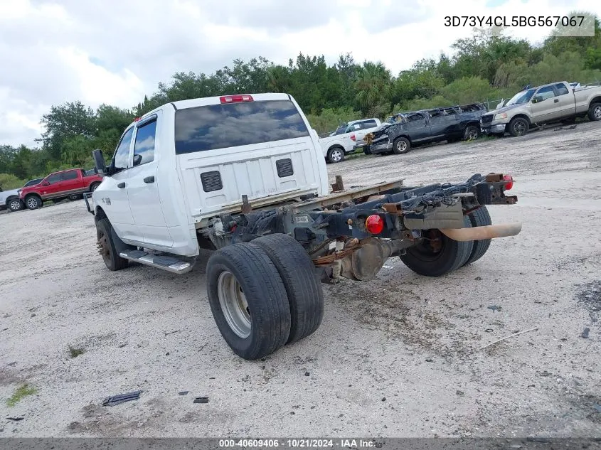 2011 Ram Ram 3500 St VIN: 3D73Y4CL5BG567067 Lot: 40609406