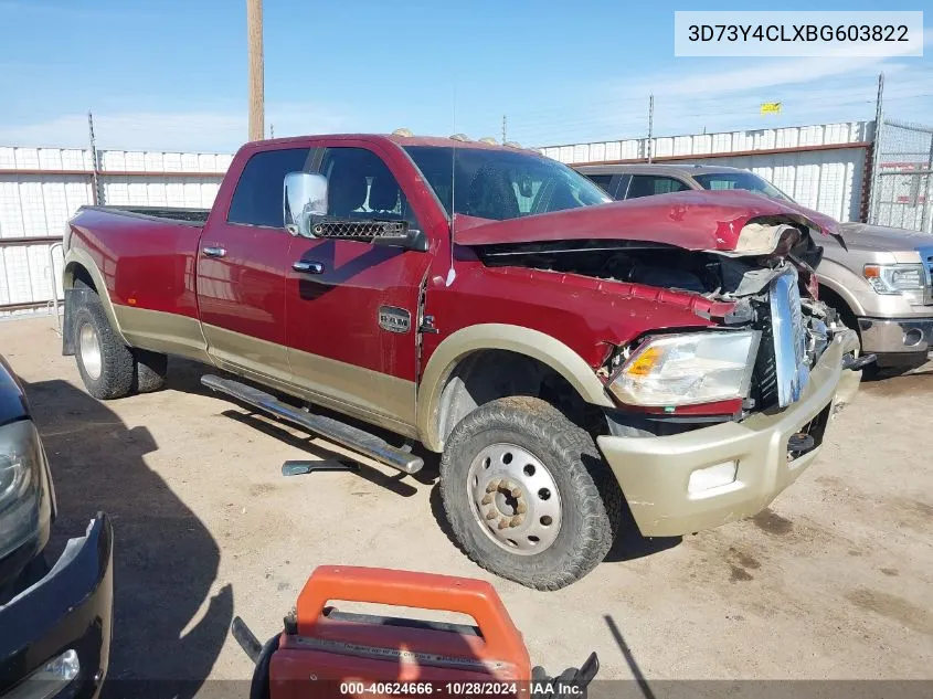 2011 Ram Ram 3500 Laramie Longhorn Edition VIN: 3D73Y4CLXBG603822 Lot: 40624666