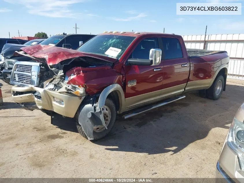 2011 Ram Ram 3500 Laramie Longhorn Edition VIN: 3D73Y4CLXBG603822 Lot: 40624666