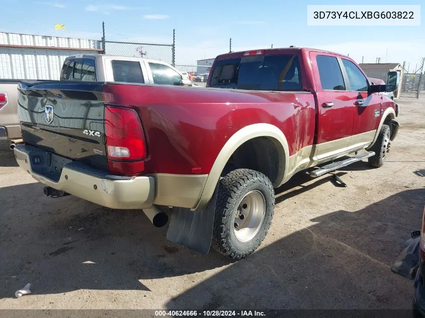 2011 Ram Ram 3500 Laramie Longhorn Edition VIN: 3D73Y4CLXBG603822 Lot: 40624666