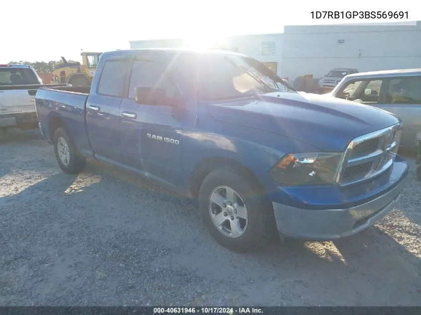 2011 Ram Ram 1500 Slt VIN: 1D7RB1GP3BS569691 Lot: 40631946