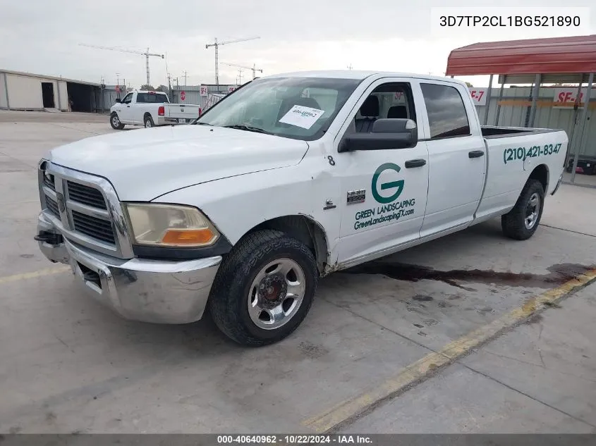 2011 Ram Ram 2500 St VIN: 3D7TP2CL1BG521890 Lot: 40640962