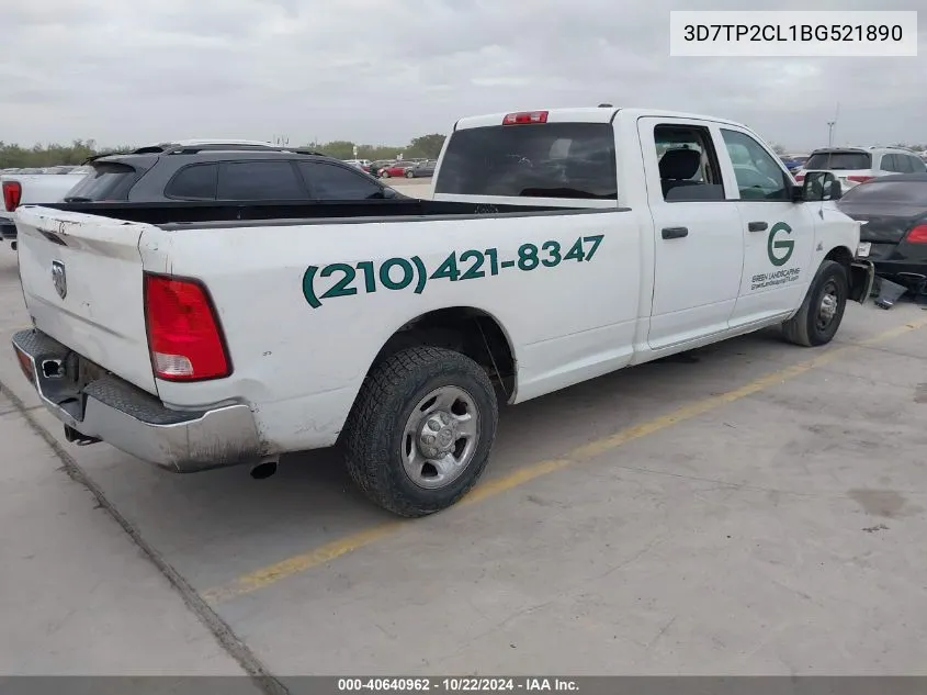 2011 Ram Ram 2500 St VIN: 3D7TP2CL1BG521890 Lot: 40640962