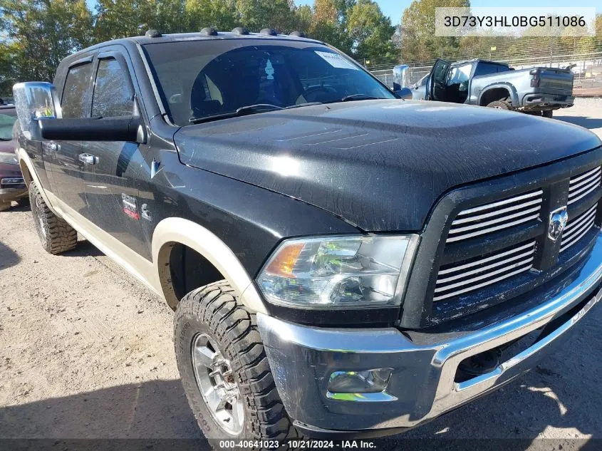 2011 Ram Ram 3500 Laramie VIN: 3D73Y3HL0BG511086 Lot: 40641023