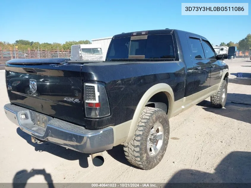 2011 Ram Ram 3500 Laramie VIN: 3D73Y3HL0BG511086 Lot: 40641023