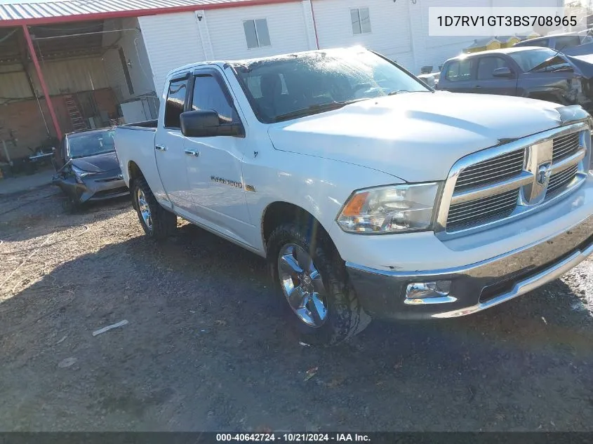 2011 Ram Ram 1500 Slt VIN: 1D7RV1GT3BS708965 Lot: 40642724