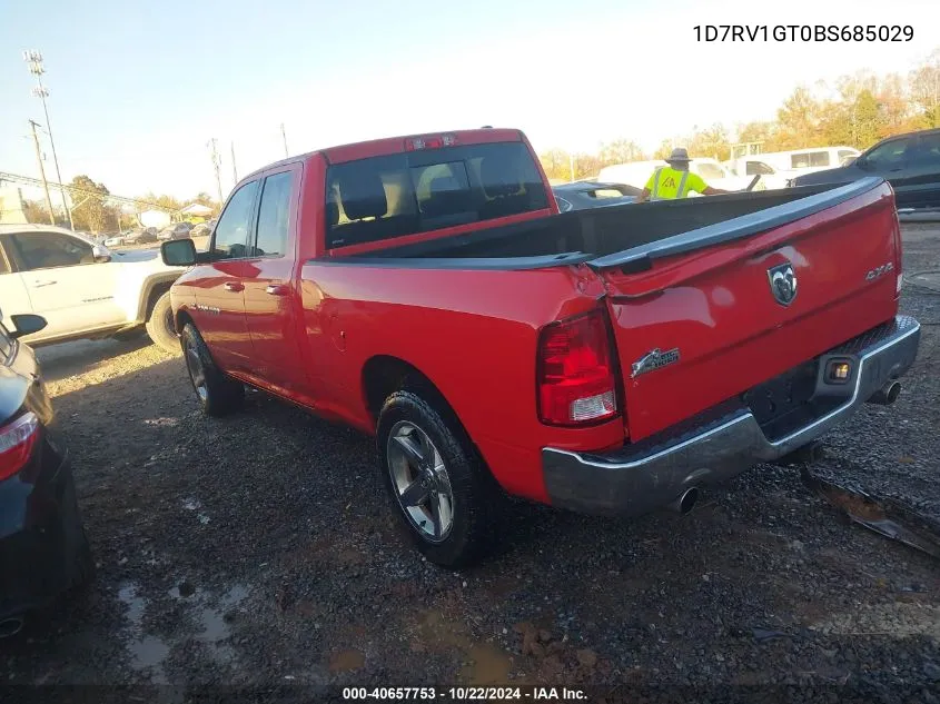 2011 Ram Ram 1500 Slt VIN: 1D7RV1GT0BS685029 Lot: 40657753