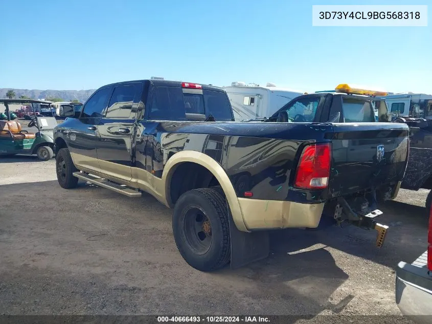 2011 Ram Ram 3500 Laramie Longhorn VIN: 3D73Y4CL9BG568318 Lot: 40666493