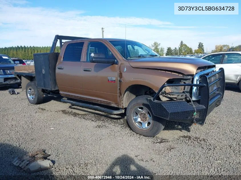 2011 Ram Ram 3500 St VIN: 3D73Y3CL5BG634728 Lot: 40672946