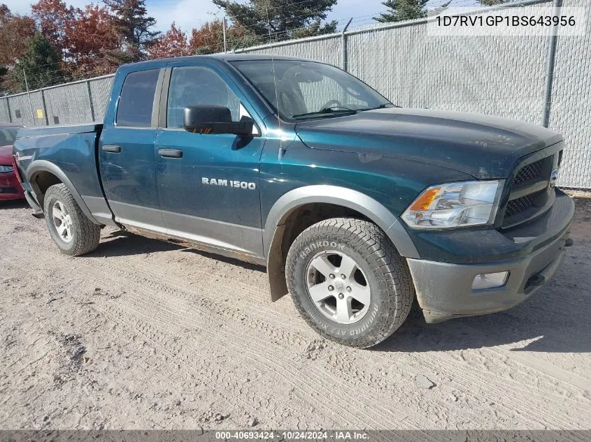 2011 Ram Ram 1500 Slt VIN: 1D7RV1GP1BS643956 Lot: 40693424