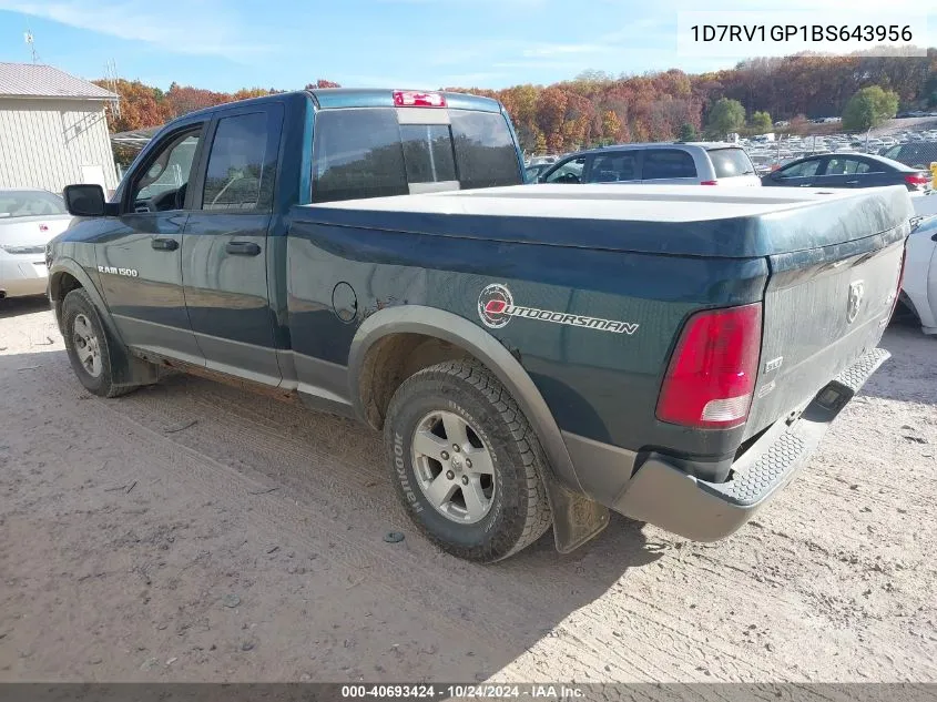 2011 Ram Ram 1500 Slt VIN: 1D7RV1GP1BS643956 Lot: 40693424