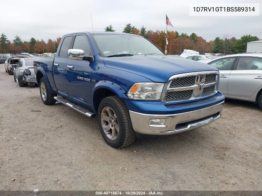 2011 Ram Ram 1500 Laramie VIN: 1D7RV1GT1BS589314 Lot: 40715674