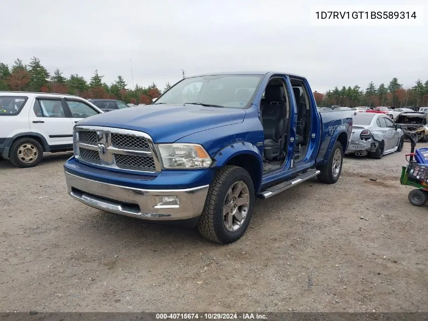 2011 Ram Ram 1500 Laramie VIN: 1D7RV1GT1BS589314 Lot: 40715674