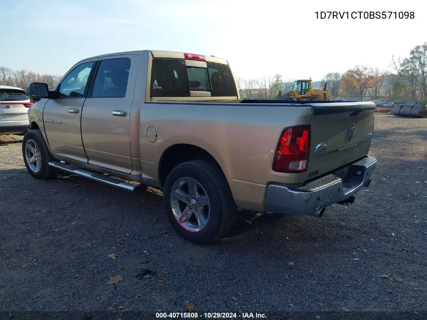 1D7RV1CT0BS571098 2011 Ram Ram 1500 Slt