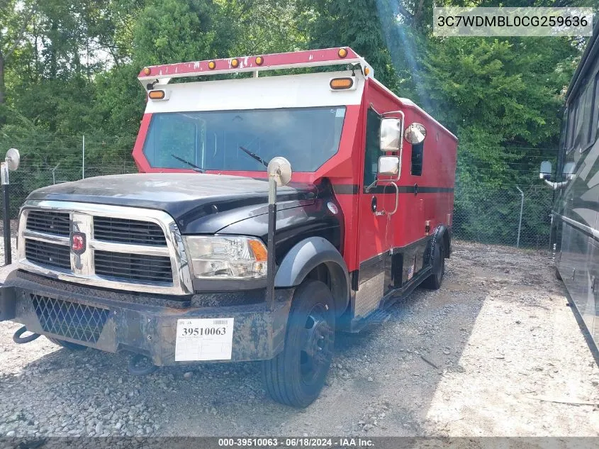 2012 Ram 5500 Chassis St/Slt VIN: 3C7WDMBL0CG259636 Lot: 39510063