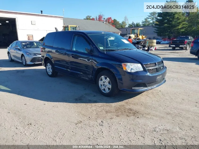 2012 Ram Cargo C/V VIN: 2C4JDGAG6CR314825 Lot: 40549584