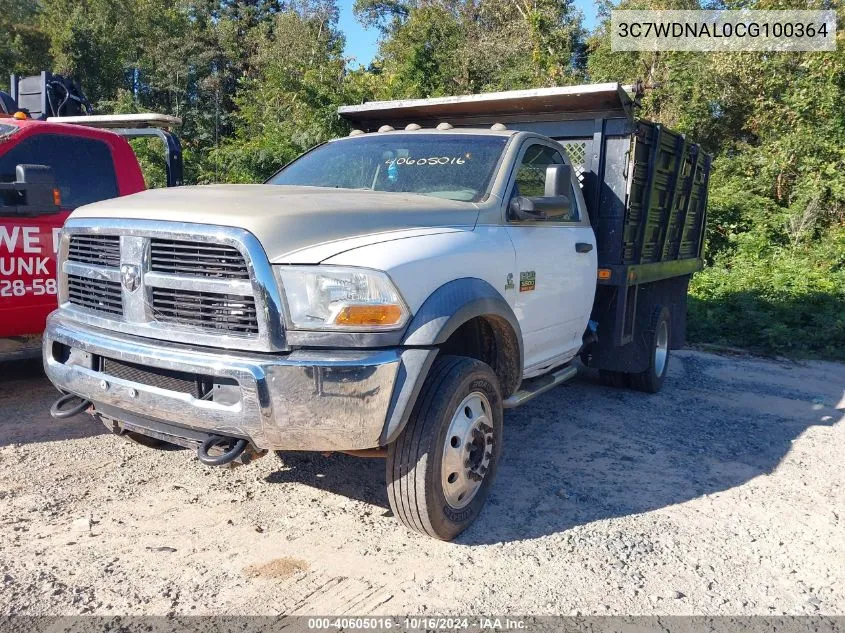 2012 Ram 5500 Chassis St/Slt VIN: 3C7WDNAL0CG100364 Lot: 40605016