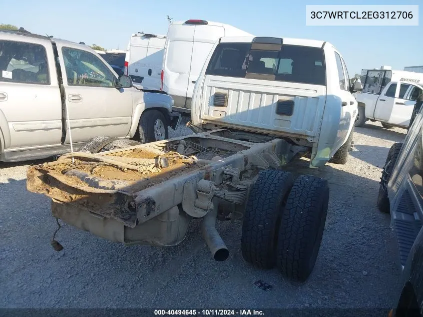 2014 Ram 3500 Chassis Tradesman/Slt/Laramie VIN: 3C7WRTCL2EG312706 Lot: 40494645