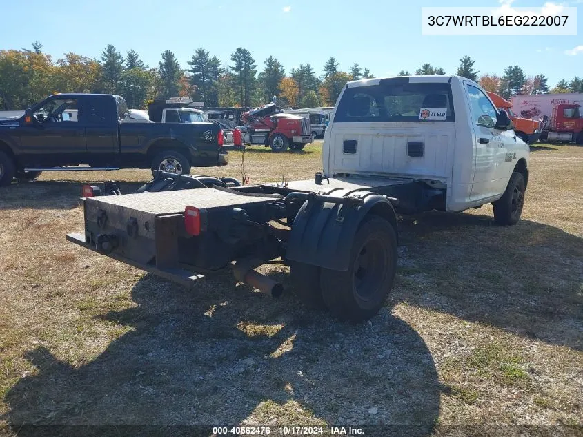 2014 Ram 3500 Chassis Tradesman/Slt VIN: 3C7WRTBL6EG222007 Lot: 40562476