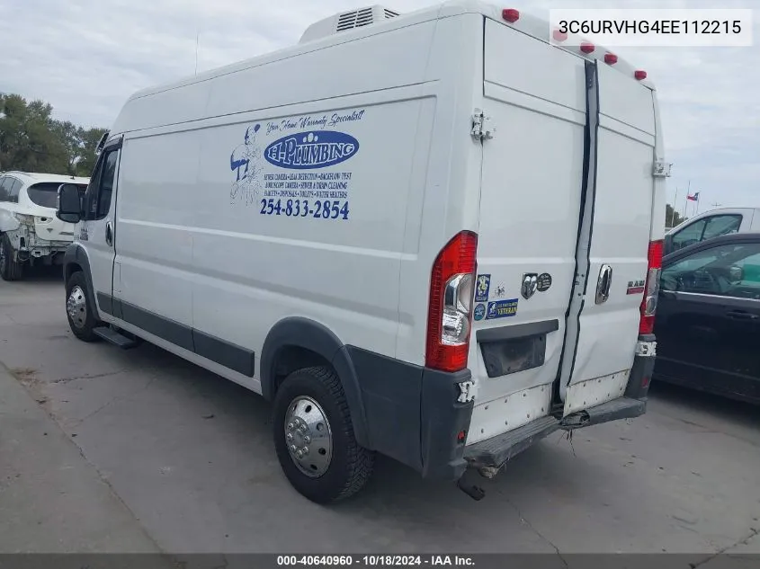 2014 Ram Promaster 3500 High Roof VIN: 3C6URVHG4EE112215 Lot: 40640960