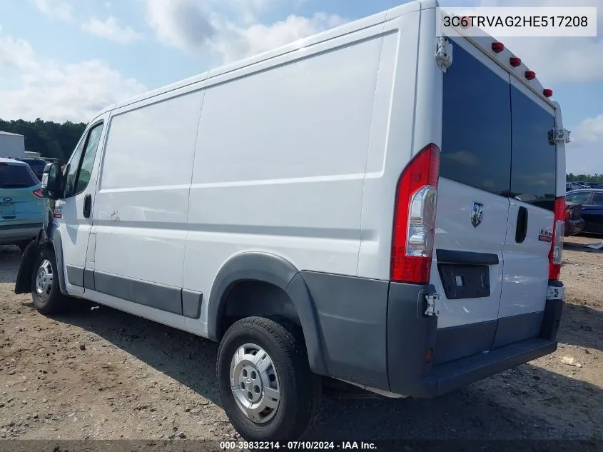 2017 Ram Promaster 1500 Low Roof 136 Wb VIN: 3C6TRVAG2HE517208 Lot: 39832214