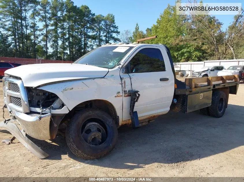 2017 Ram 3500 Chassis Tradesman/Slt VIN: 3C7WRSBL6HG580528 Lot: 40487973