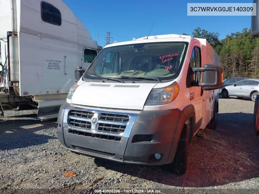 2018 Ram Promaster 3500 Cutaway Low Roof VIN: 3C7WRVKG0JE140309 Lot: 40508206